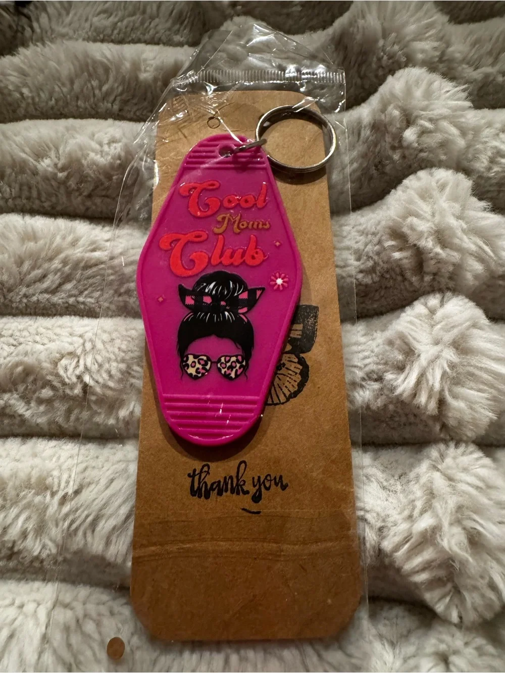 Pink 'Cool Mom Club' Keychain Phone Accessory